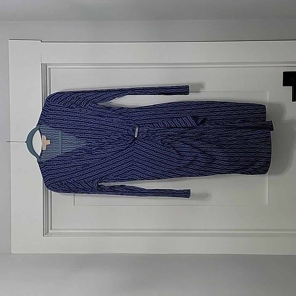 Michael Kors Blue and Black Wrap Dress